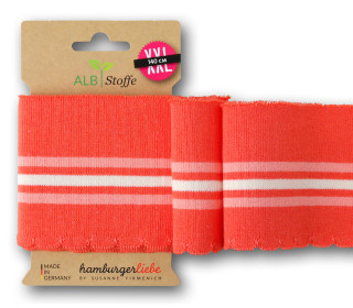 Bio-Bündchen - Wave - Wellenrand - 3 Stripes - Pretty & Pure - Multi - Cuff Me - Hamburger Liebe - Orangerot