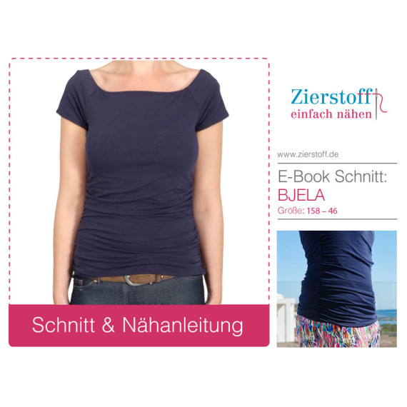 E-BOOK – Shirt "BJELA", Gr. 158 - Damengr. 46