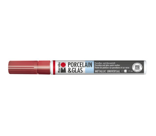 1 Porzellan- Und Glasmalstift - Universal - 1-2mm - Marabu - Metallic-Rot (Col. 732)