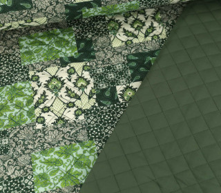 Baumwoll Stepper - Steppstoff - Patchwork & Uni - Doubleface - Wattiert - Grün