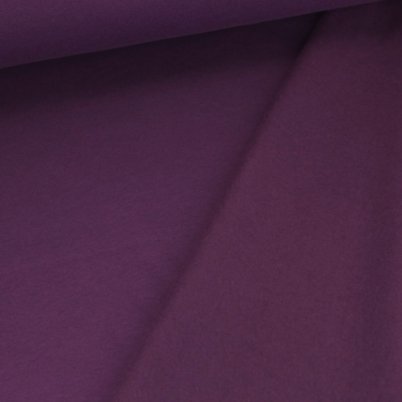 Kuschelsweat Light - Uni - Aubergine - Sweat Angeraut