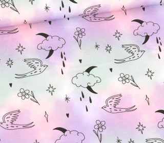 Modal - Jersey - Let's go RETRO - Cloud - Batik - Bio-Qualität -  abby and me