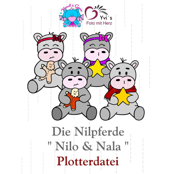 Plotterdateien Nilpferde Nilo + Nala BigPack