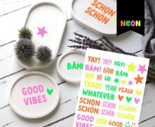 Neon Rub-On Sticker - YAY!  - Tante Henni Rubon - vielfältig nutzbar