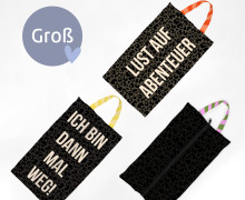 DIY-Nähset - 3 Schuhbeutel - GROß (bis Gr. 45) - Lust auf Abenteuer - Outdoorstoff - abby and amy