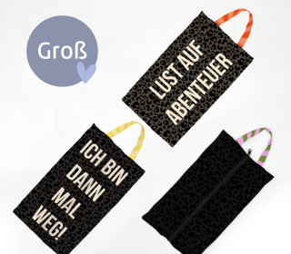DIY-Nähset - 3 Schuhbeutel - GROß (bis Gr. 45) - Lust auf Abenteuer - Outdoorstoff - abby and amy