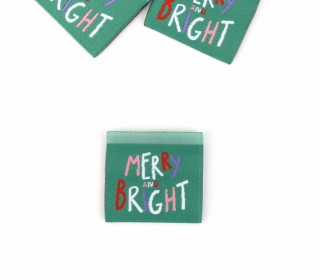 1 Label - MERRY AND BRIGHT - Grün