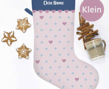 DIY-Nähset - Nikolaussocke - KLEIN - Softshell - Colorful Christmas - Dots&Hearts
