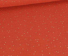 Musselin - Muslin - Double Gauze - 3D - Goldpunkte - Rostorange