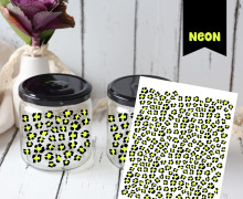 Neon Rub-On Sticker - Leo Muster - Mini - Gelb - Tante Henni Rubon - vielfältig nutzbar