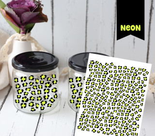Neon Rub-On Sticker - Leo Muster - Mini - Gelb - Tante Henni Rubon - vielfältig nutzbar