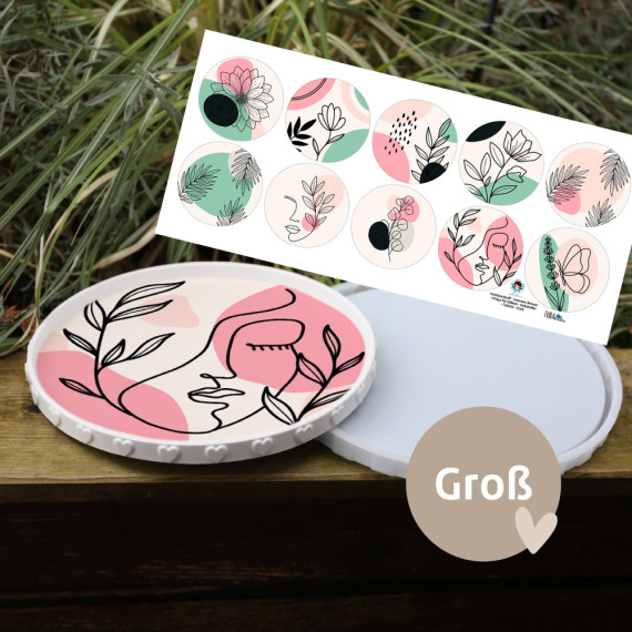 Outdoorstoff - Summer Breeze - Inlays für Silikon - Dekoteller - Tablett - Groß - Frida Kreativ - abby and amy