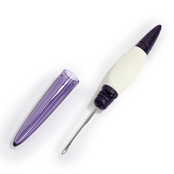 1 Fangnadel - Fein - Prym Ergonomics - Pflaumenblau/Weiß