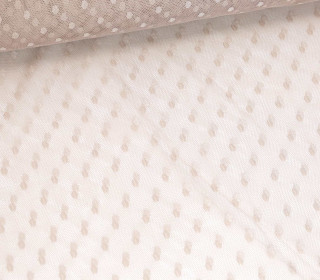 Feiner Tüllstoff - Weich - Punkte - Sand
