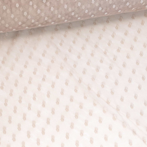 Feiner Tüllstoff - Weich - Punkte - Sand