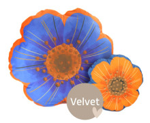 Kissenstoff - DIY - Formkissen-Set - Beautiful Flowers - Fliederblau/Gelb - Velvet - KnilchArt Design - abby and amy