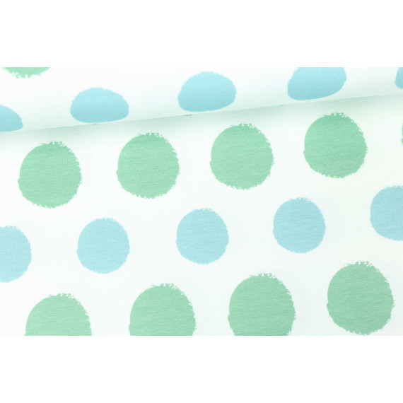 Jersey - Painted Dots - Punkte - Hellblau - Living for Fabrics