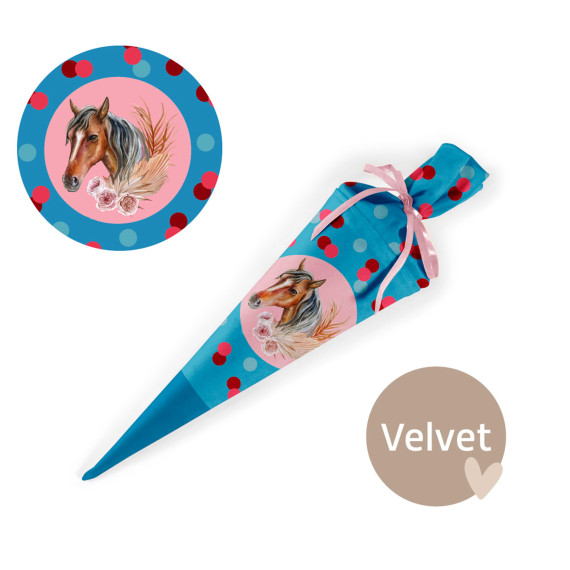 DIY-Nähset Schultüte - GESCHWISTERTÜTE - Horse Hallie - Velvet - abby and amy