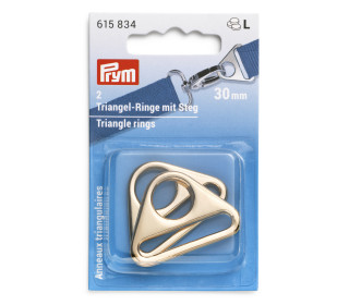 2 Triangel-Ringe mit Steg - Metall - 30mm - Prym - New Gold
