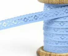 1m elastisches Schrägband  - Jacquard - 12mm - Himmelblau