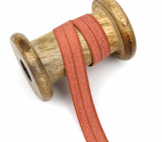 1m elastisches Schrägband  - Uni - 15mm - Rostorange