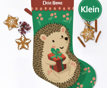 DIY-Nähset - Nikolaussocke - KLEIN - Softshell - Igel - Käselotti