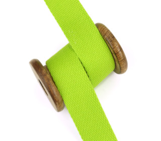 1m Gurtband - Baumwolle - 30mm - Uni - Gelbgrün