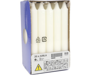 20 Kerzen - Stabkerzen - Stearin - 19cm - IKEA - Weiß