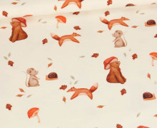 Sommersweat - Herbstfreude - Kombistoff - Tiere - Offwhite - Bio-Qualität - abby and me