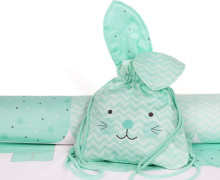 DIY-NÄHSET - Hasenturnbeutel - Osterhase - Zickzack - Ostern - Türkis - abby and me