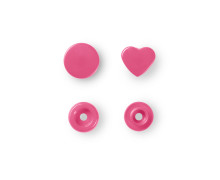 30 Nähfrei Druckknöpfe - Color Snaps - Herz - Kunststoff - Prym - Pink
