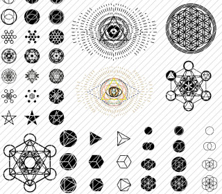 Plotterdatei Bundle 64 Motive Heilige Geometrie