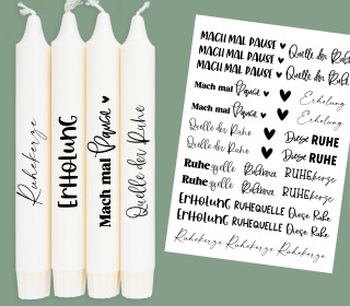 DIN A4 - Kerzen-Tattoofolie - Ruhekerze - für Kerzen / Keramik