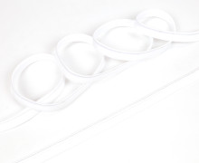 1 Meter elastisches Paspelband/Biesenband - Matt mit Glanzkante - Weiss