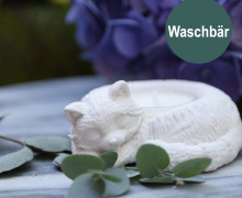 Silikon - Gießform - Tier Teelichthalter - Kleine Stumpenkerzen - Waschbär - vielfältig nutzbar
