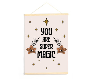 DIY-Stoffposter - Lettering - You are super magic - altrosa