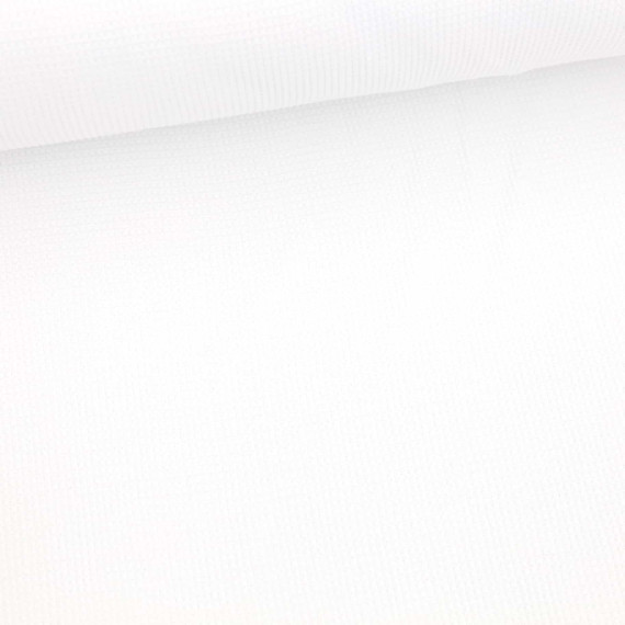 Waffelstrick-Jersey Light - Feine Struktur - Baumwolle - 200g - Weiß