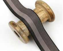 1 Meter Gummiband - Elastic Band - Gestreift - 30mm - Taupe Hell