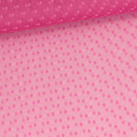 Feiner Tüllstoff - Weich - Punkte - Rosa