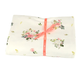 2 Zuschnitte - Modal - Jersey - Princess Pink - Blumen - Kombistoff - Weiß - abby and me