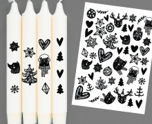 DIN A4 - Tattoofolie - Scandi Christmas Animals - für Kerzen / Keramik