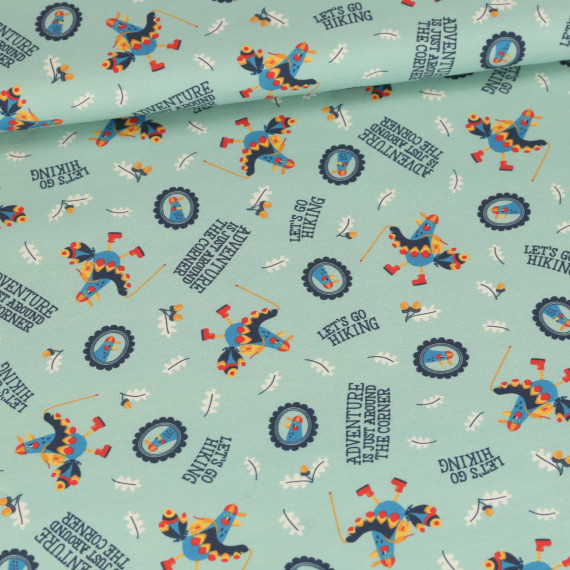 Sommersweat - Let's go hiking - Pastelltürkis - Bio Qualität - Kathi Bondzio - abby and me