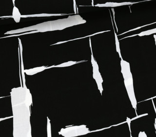 Viskose - Blusenstoff - Chally - Paint Stripes - Schwarz/Weiß