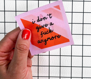 1 Flippatch - 1 Label = 2 Motive - Kippen - Wechselmotiv - zum Aufnähen - Cherry Picking - i don't give a fuck anymore/Mittelfinger