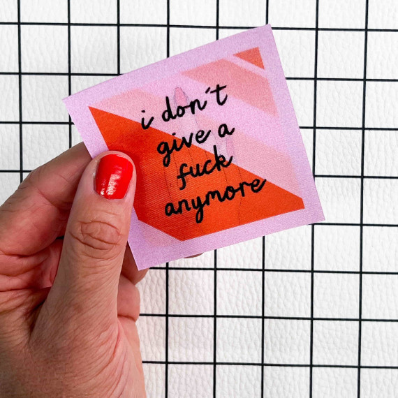 1 Flippatch - 1 Label = 2 Motive - Kippen - Wechselmotiv - zum Aufnähen - Cherry Picking - i don't give a fuck anymore/Mittelfinger