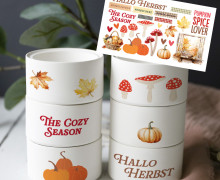 Rub-On Sticker - HALLO HERBST  - Tante Henni Rub-Ons - vielfältig nutzbar - Wunschgeschenk