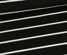 Viskose Jersey - Streifen - 36mm - Yarn Dyed - Warmweiß/Schwarz