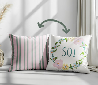 Genähtes Kissen inkl. Inlet - Abstract Flowers -  Streifen - Irene Pacha - Mein Hanseherz