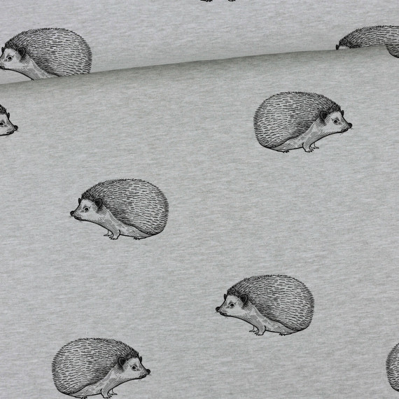 Sommersweat - Waldtiere - Igel - Schwarz - Grau Meliert - abby and me