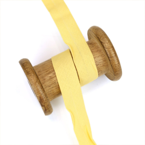 3 Meter Schrägband - Baumwolle - Blassgelb - Uni - 2cm x 3m - Zugeschnitten